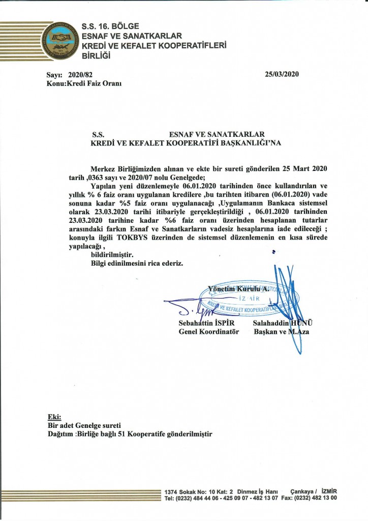 kredi faizi 25.03.2020